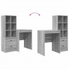 Biurko z szufladą 2 pcs Szary Sonoma