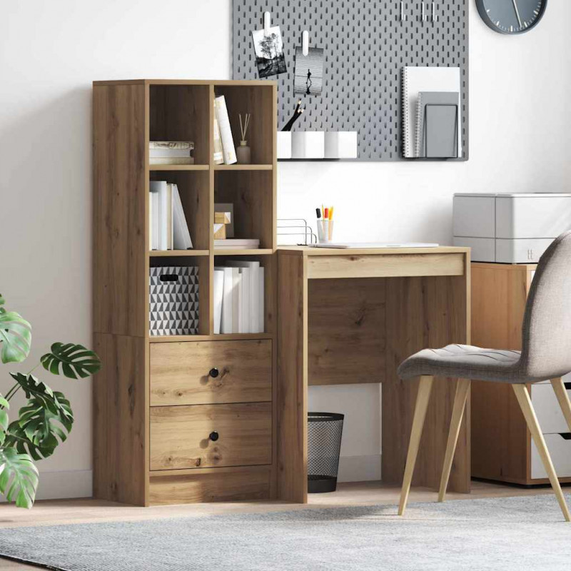 Biurko z szufladą 2 pcs Dąb rzemieślniczy