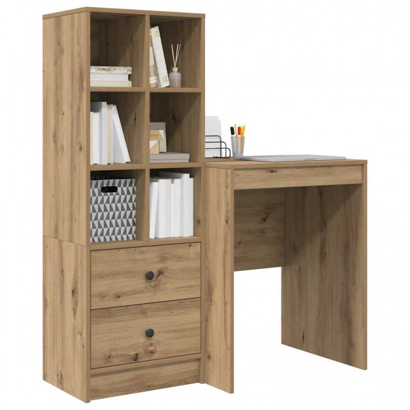 Biurko z szufladą 2 pcs Dąb rzemieślniczy