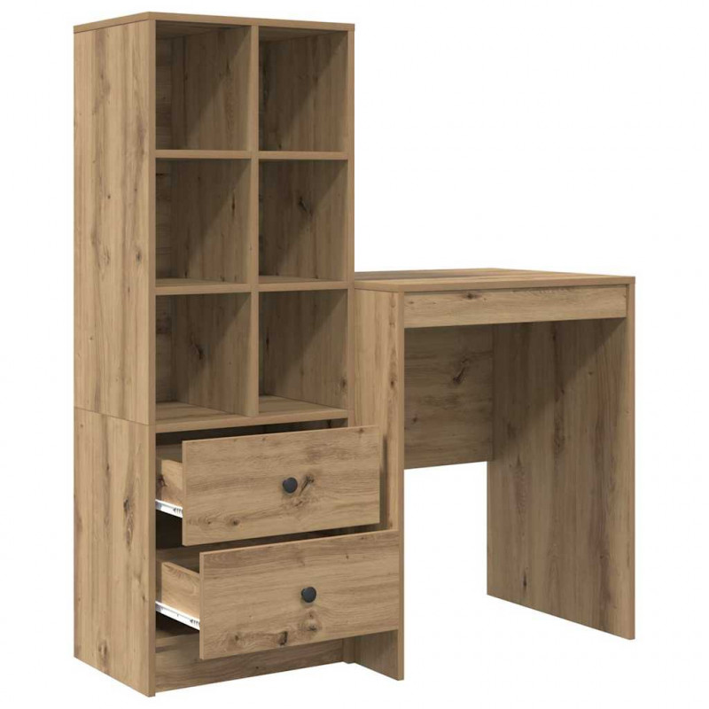Biurko z szufladą 2 pcs Dąb rzemieślniczy