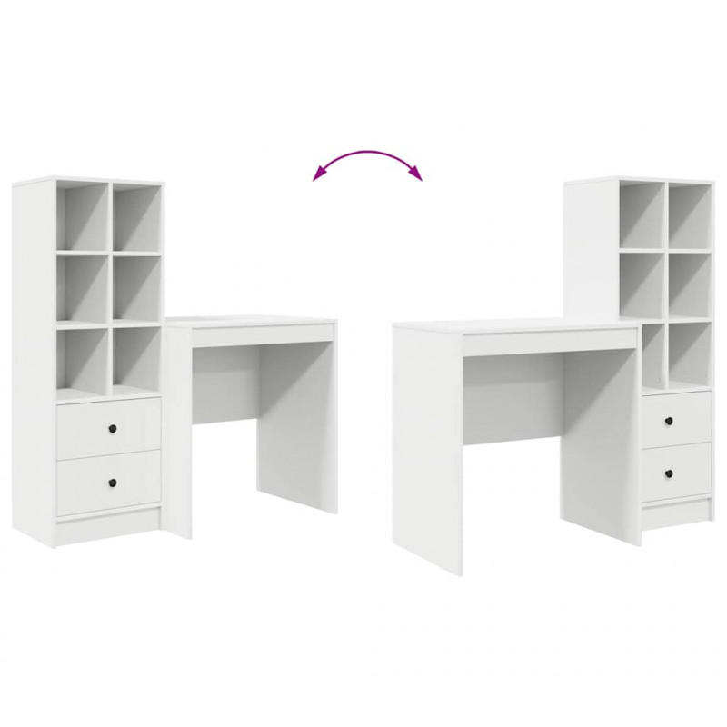 Biurko z szufladą 2 pcs Biały