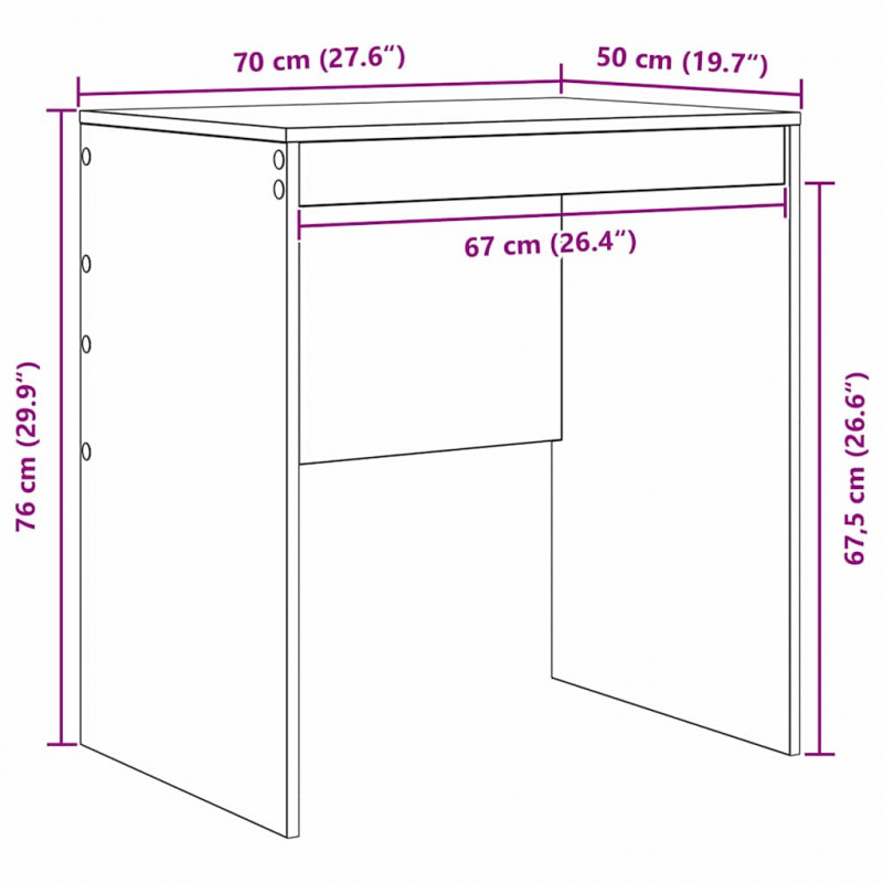 Biurko z szufladą 2 pcs Biały