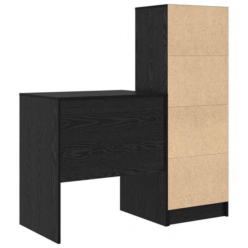 Biurko z szufladą 2 pcs Czarny Dąb