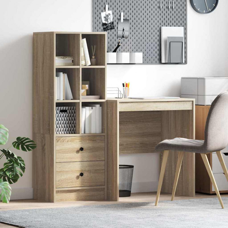 Biurko z szufladą 2 pcs Dąb Sonoma