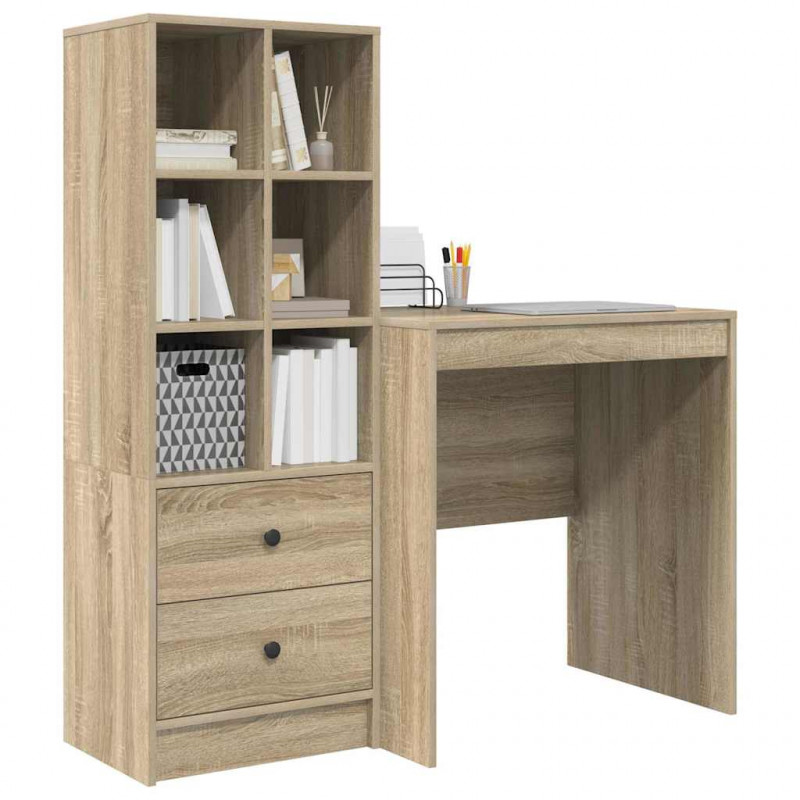 Biurko z szufladą 2 pcs Dąb Sonoma