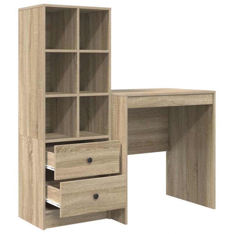Biurko z szufladą 2 pcs Dąb Sonoma
