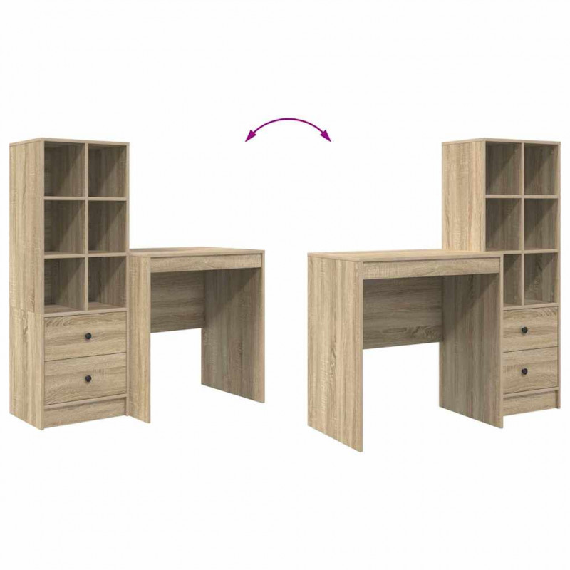 Biurko z szufladą 2 pcs Dąb Sonoma