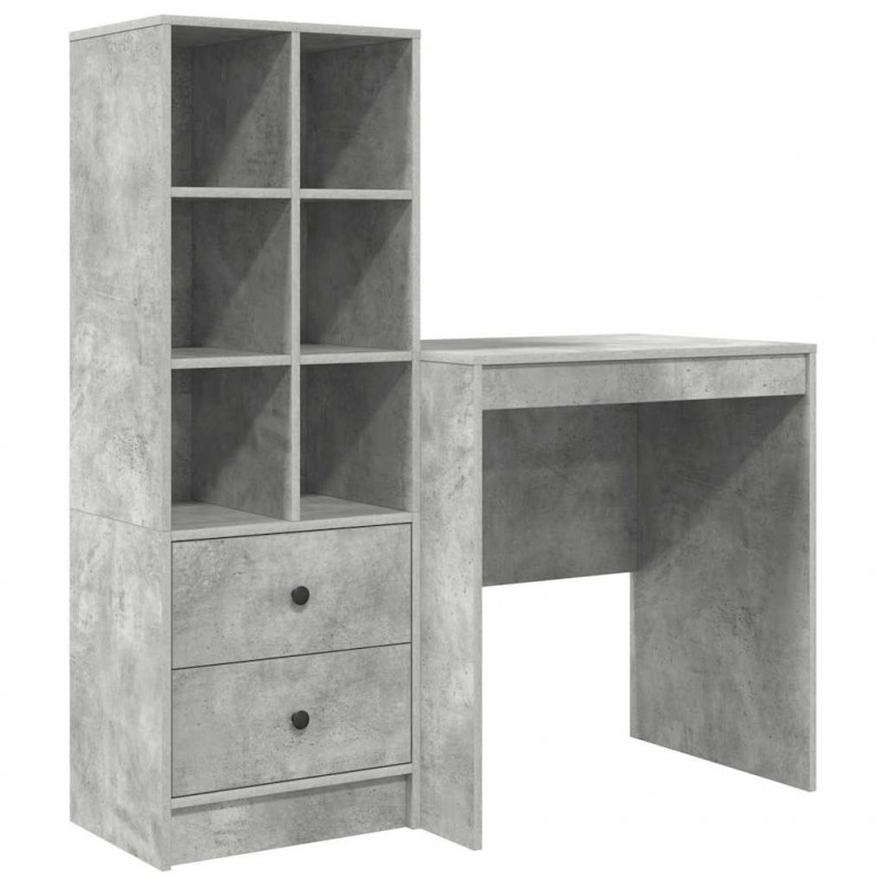 Biurko z szufladą 2 pcs Betonowy szary