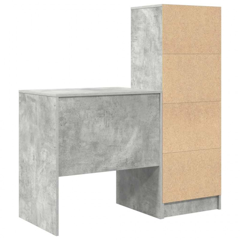 Biurko z szufladą 2 pcs Betonowy szary