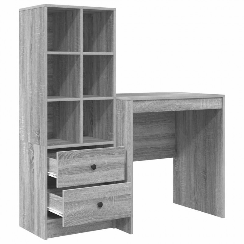 Biurko z szufladą 2 pcs Szary Sonoma