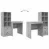 Biurko z szufladą 2 pcs Szary Sonoma
