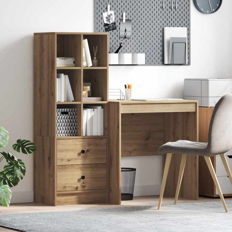 Biurko z szufladą 2 pcs Dąb rzemieślniczy