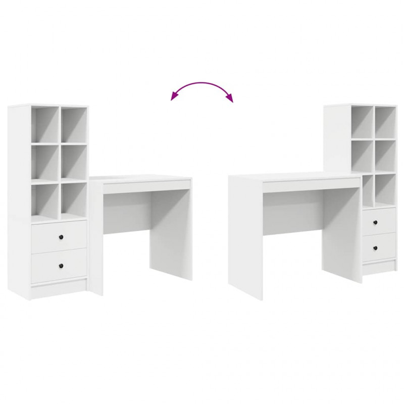Biurko z szufladą 2 pcs Biały