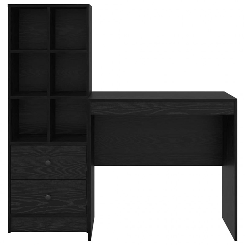 Biurko z szufladą 2 pcs Czarny Dąb