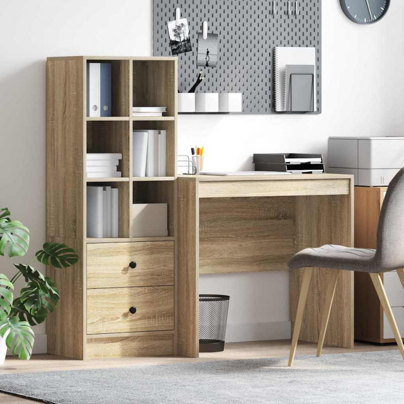 Biurko z szufladą 2 pcs Dąb Sonoma