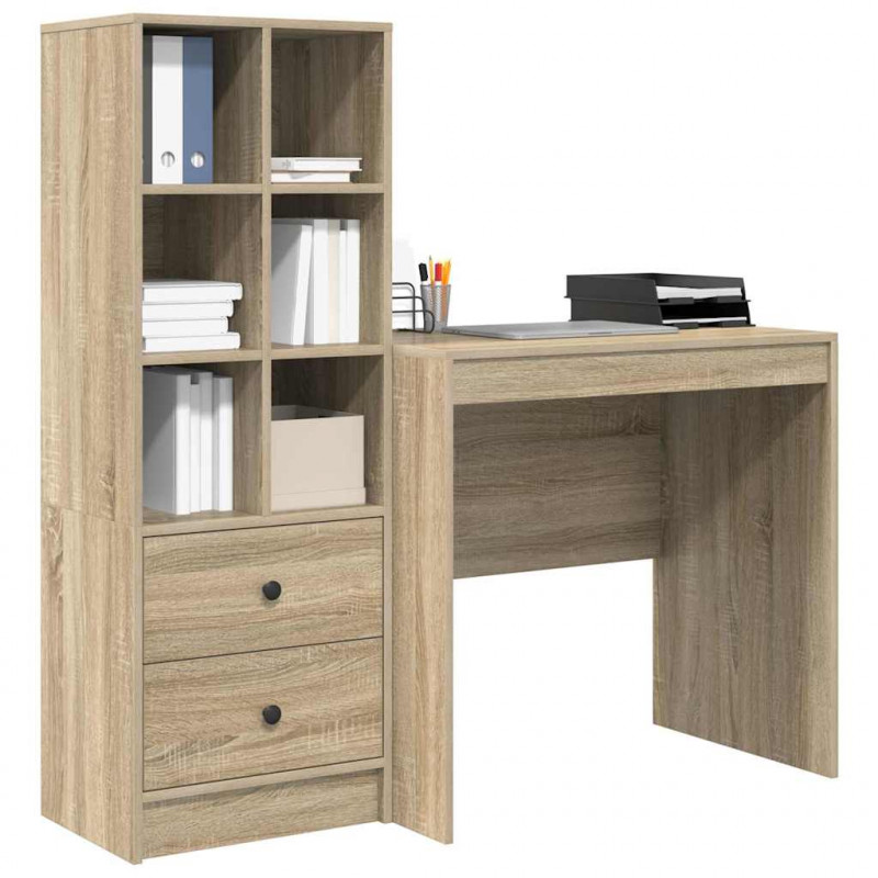 Biurko z szufladą 2 pcs Dąb Sonoma