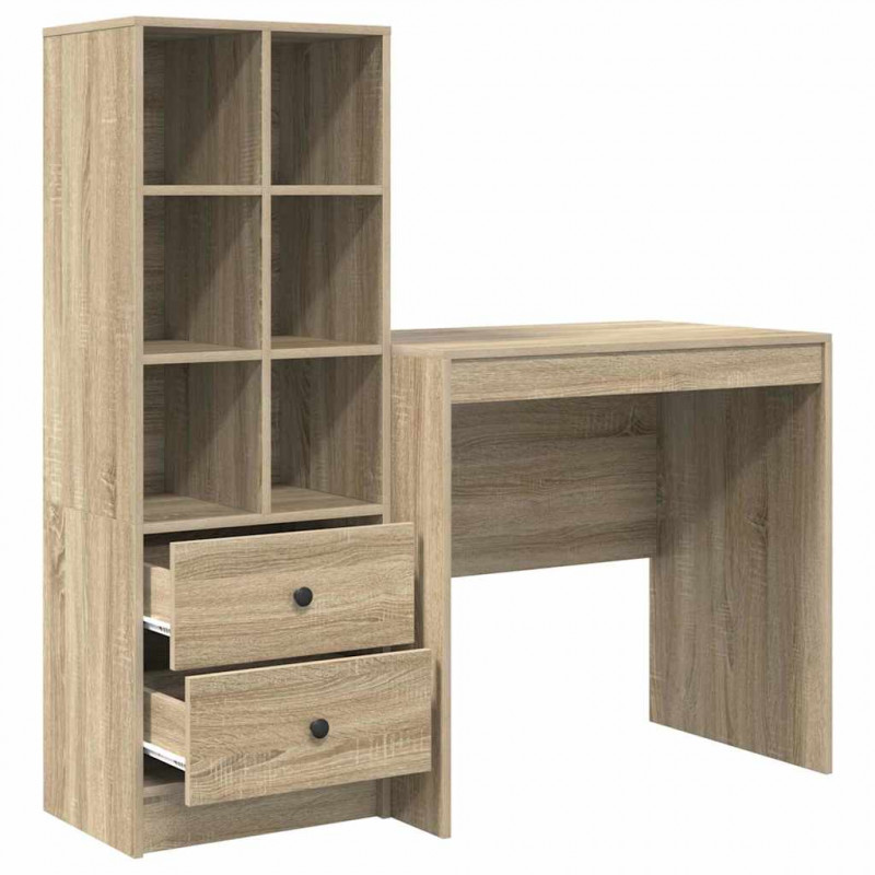Biurko z szufladą 2 pcs Dąb Sonoma