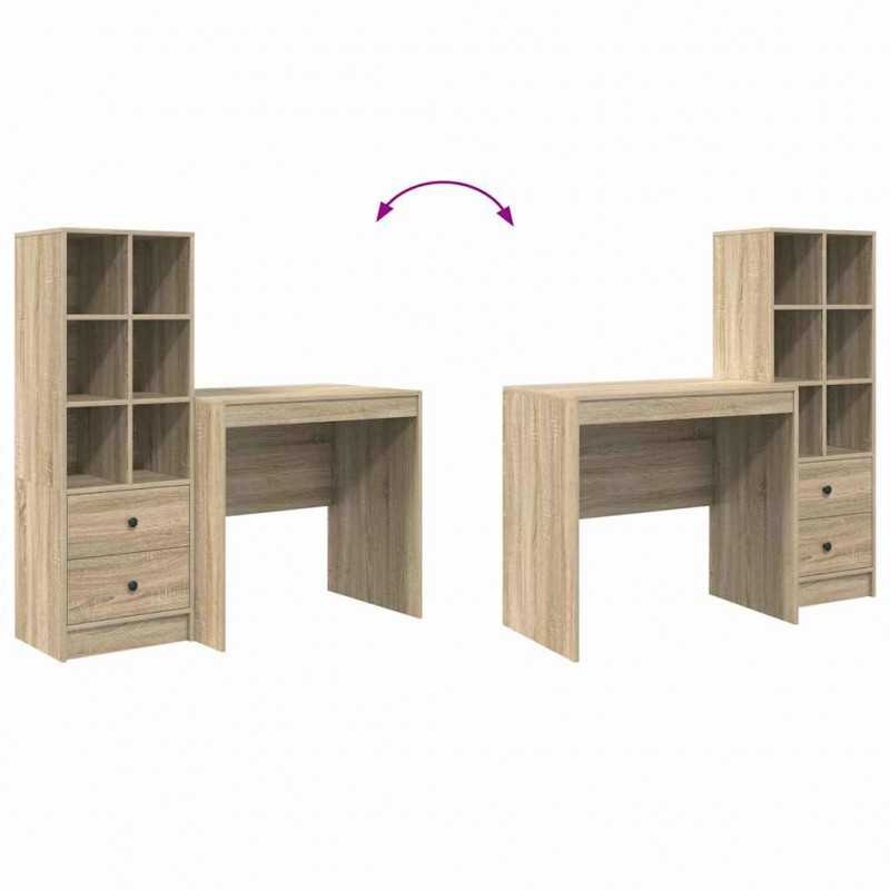 Biurko z szufladą 2 pcs Dąb Sonoma