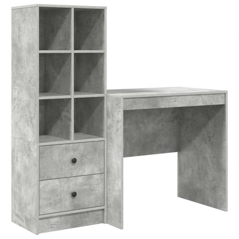 Biurko z szufladą 2 pcs Betonowy szary