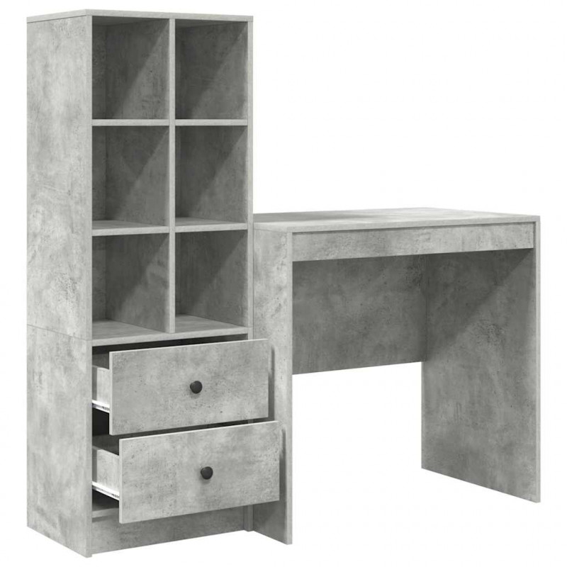 Biurko z szufladą 2 pcs Betonowy szary