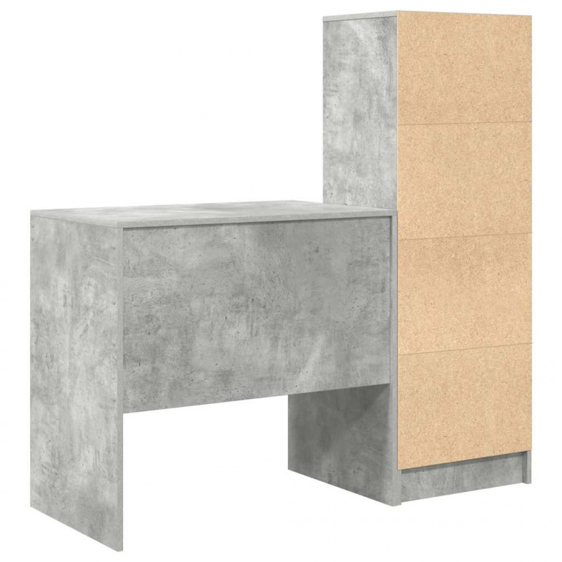 Biurko z szufladą 2 pcs Betonowy szary