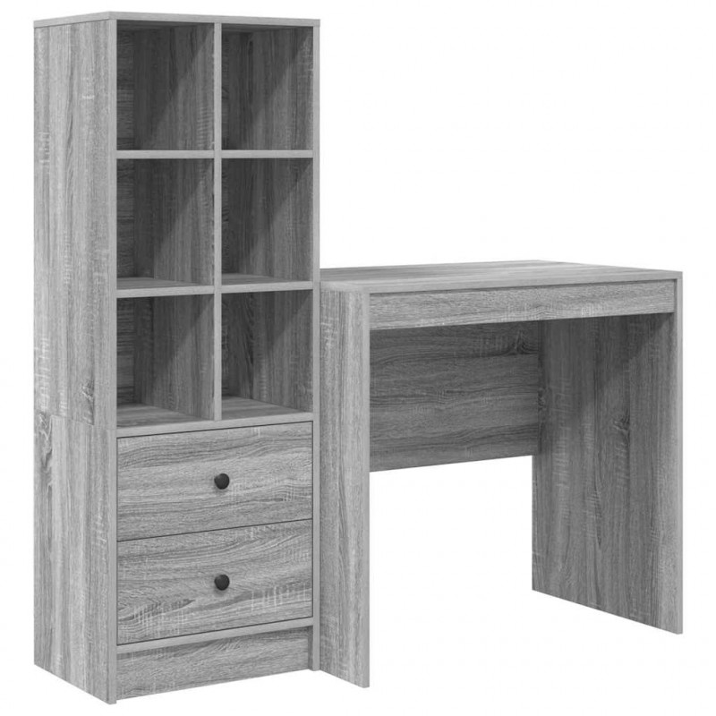 Biurko z szufladą 2 pcs Szary Sonoma