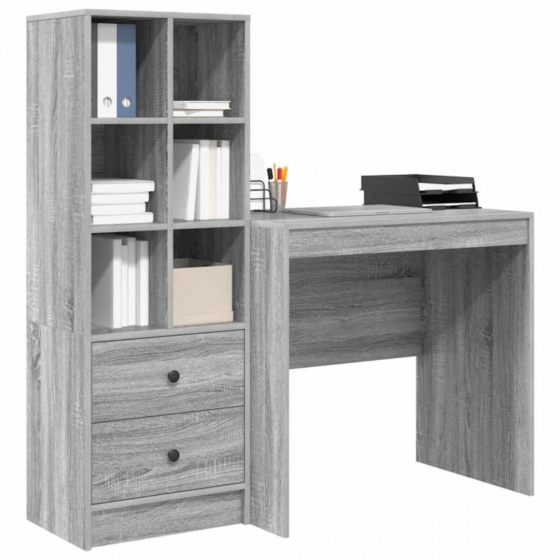 Biurko z szufladą 2 pcs Szary Sonoma