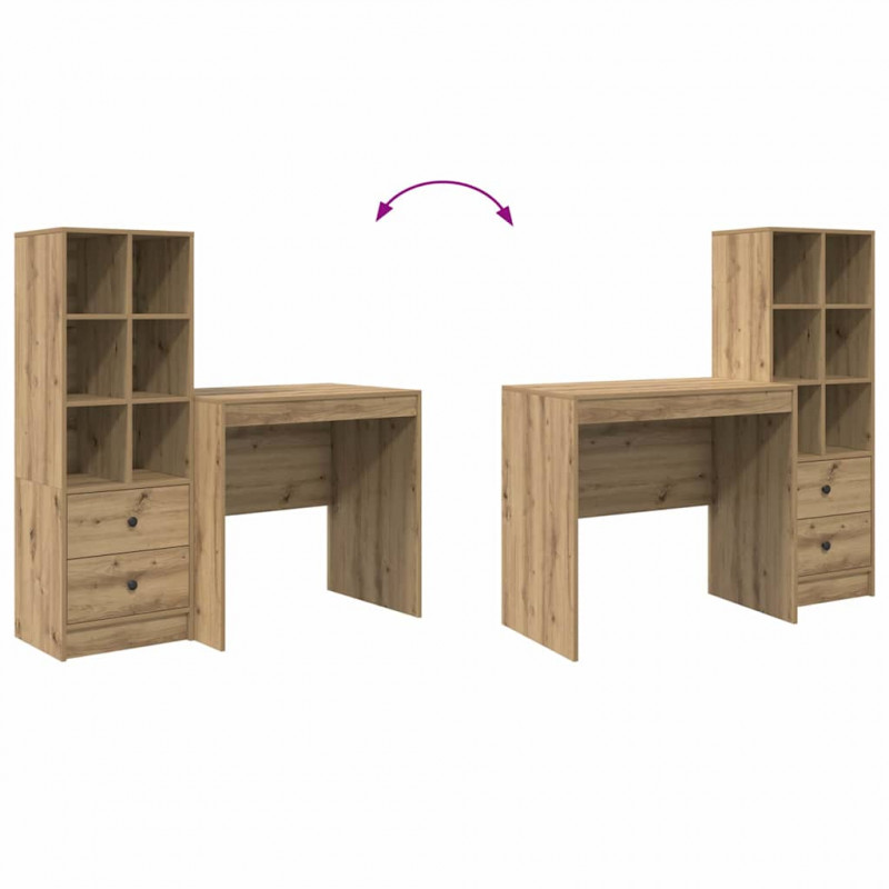 Biurko z szufladą 2 pcs Dąb rzemieślniczy