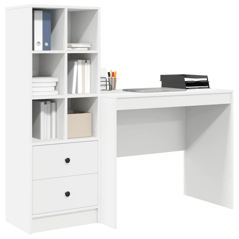 Biurko z szufladą 2 pcs Biały