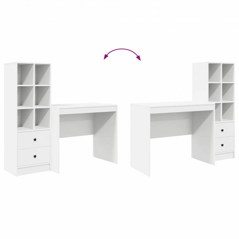 Biurko z szufladą 2 pcs Biały