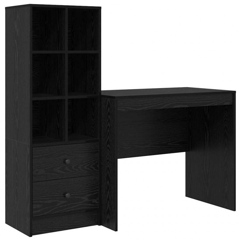 Biurko z szufladą 2 pcs Czarny Dąb