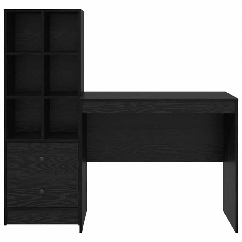 Biurko z szufladą 2 pcs Czarny Dąb