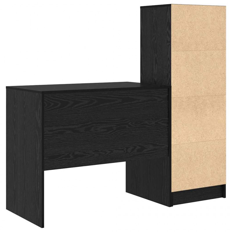 Biurko z szufladą 2 pcs Czarny Dąb