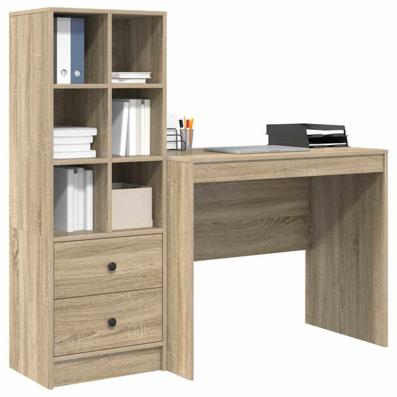 Biurko z szufladą 2 pcs Dąb Sonoma