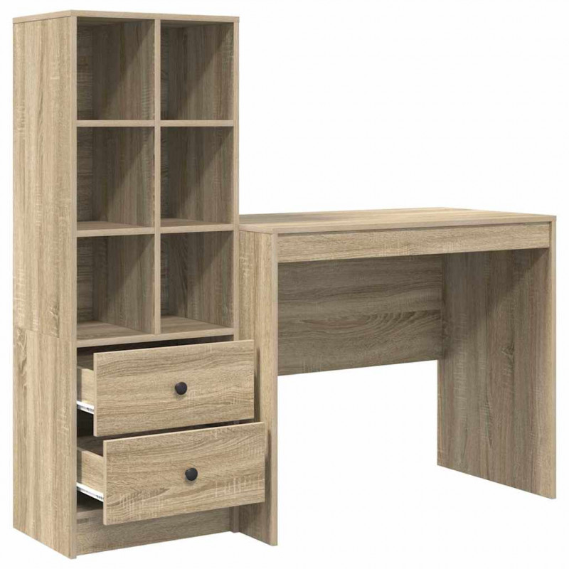 Biurko z szufladą 2 pcs Dąb Sonoma