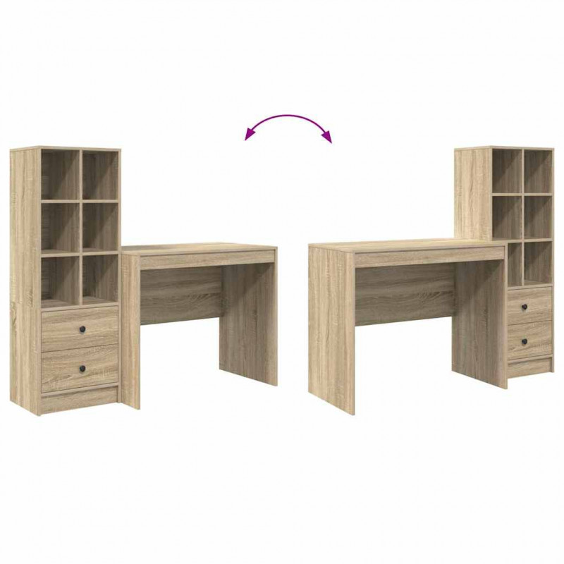 Biurko z szufladą 2 pcs Dąb Sonoma