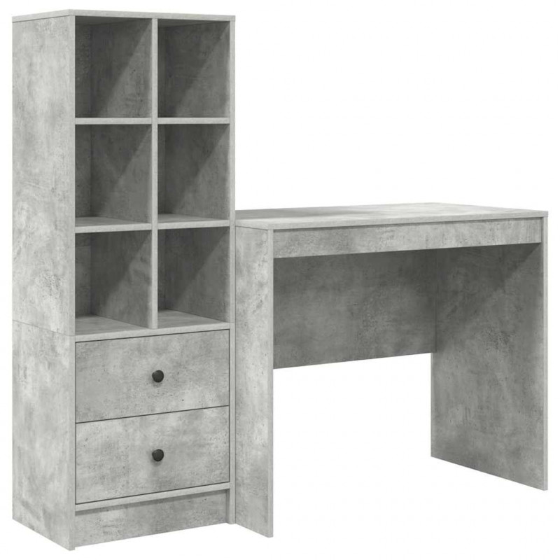 Biurko z szufladą 2 pcs Betonowy szary