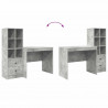 Biurko z szufladą 2 pcs Betonowy szary