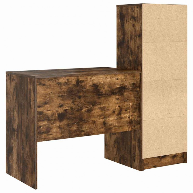 Biurko z szufladą 2 pcs Dąb wędzony