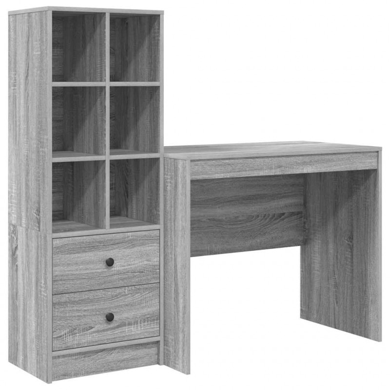 Biurko z szufladą 2 pcs Szary Sonoma