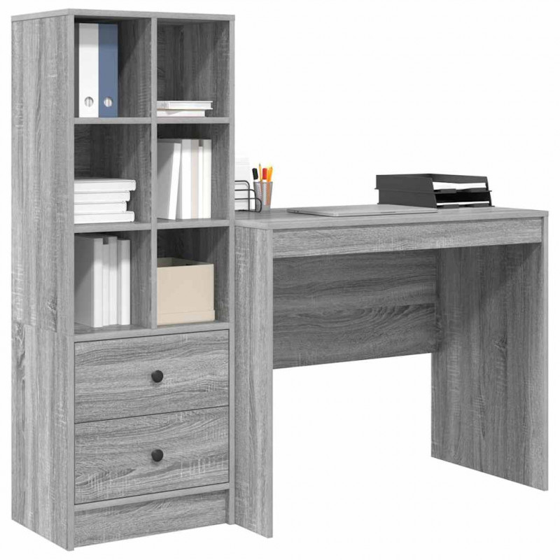 Biurko z szufladą 2 pcs Szary Sonoma