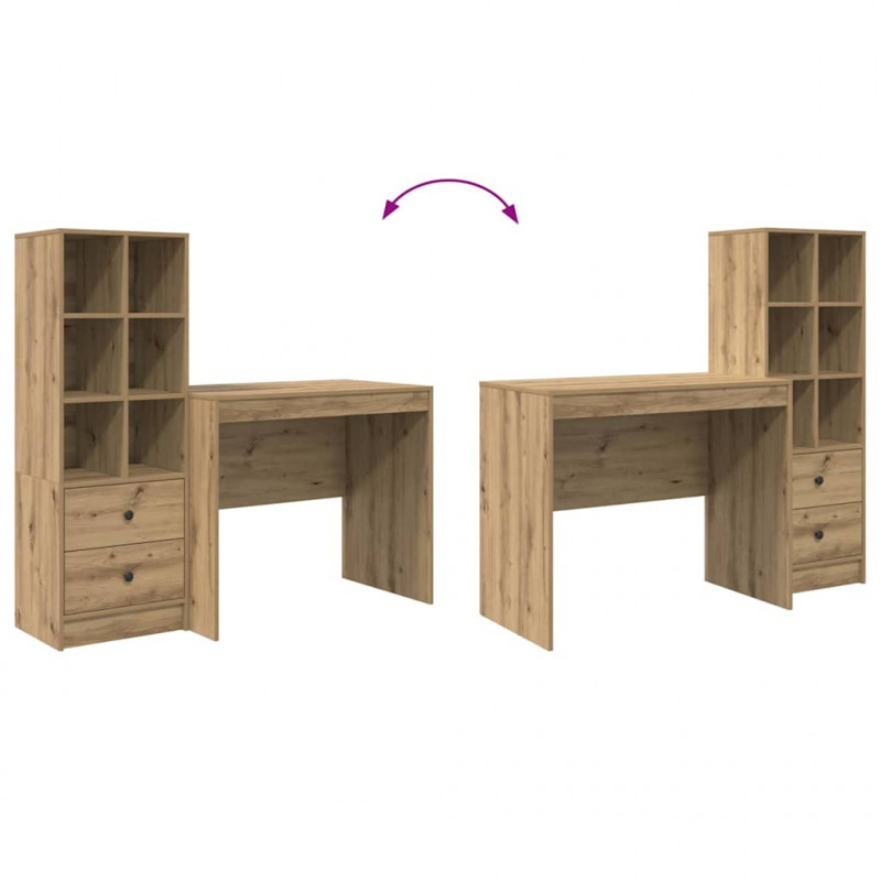 Biurko z szufladą 2 pcs Dąb rzemieślniczy