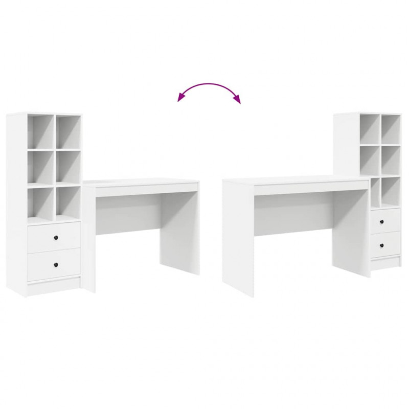 Biurko z szufladą 2 pcs Biały