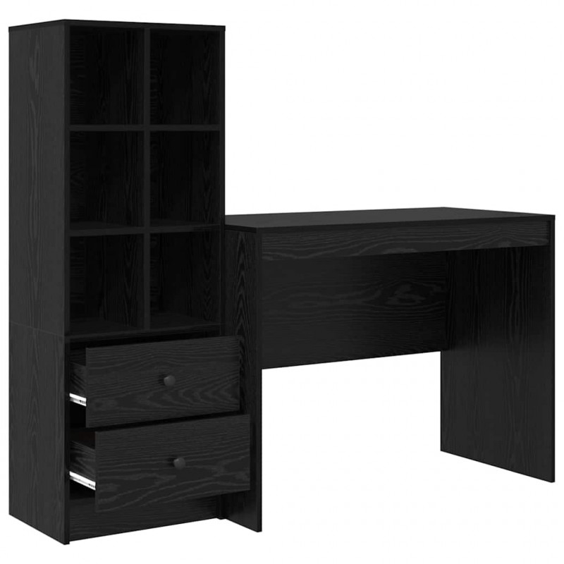 Biurko z szufladą 2 pcs Czarny Dąb