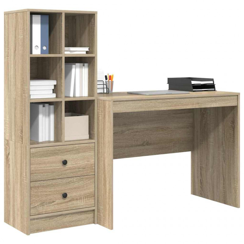 Biurko z szufladą 2 pcs Dąb Sonoma