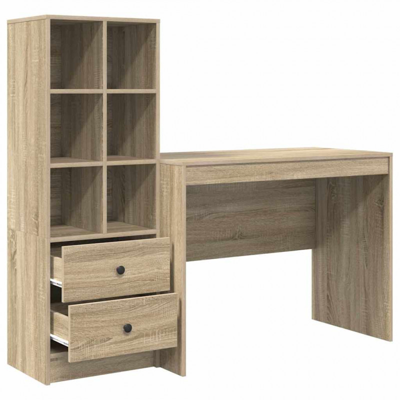Biurko z szufladą 2 pcs Dąb Sonoma