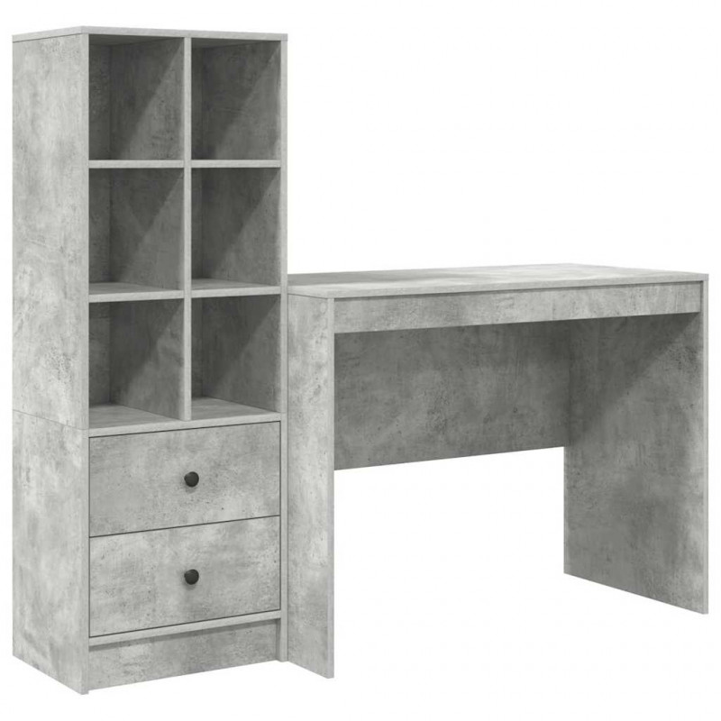 Biurko z szufladą 2 pcs Betonowy szary