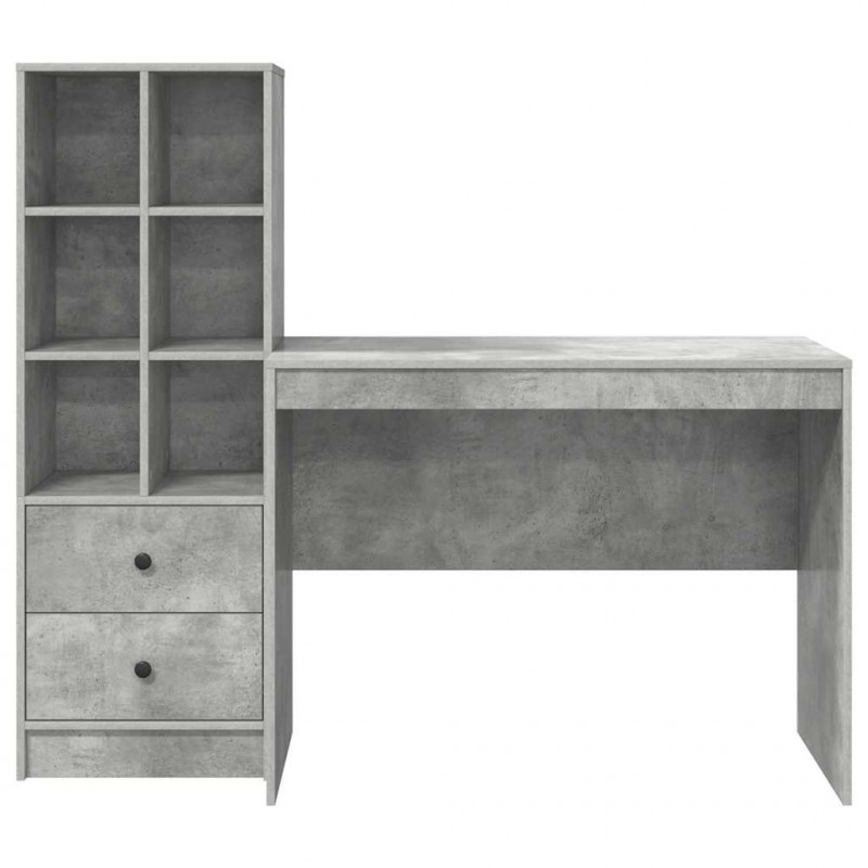 Biurko z szufladą 2 pcs Betonowy szary