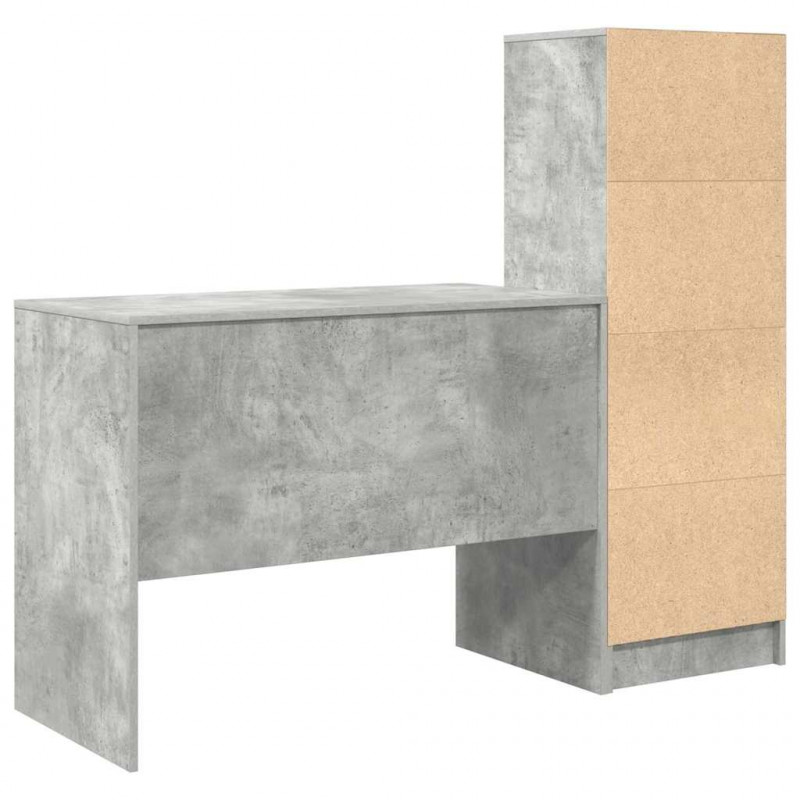 Biurko z szufladą 2 pcs Betonowy szary