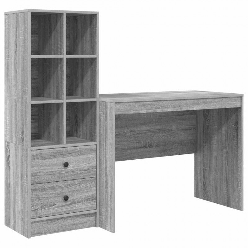 Biurko z szufladą 2 pcs Szary Sonoma